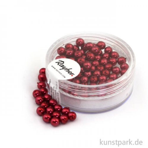 Renaissance Glaswachsperlen - 4 mm - 85 Stück Dose | Klassikrot