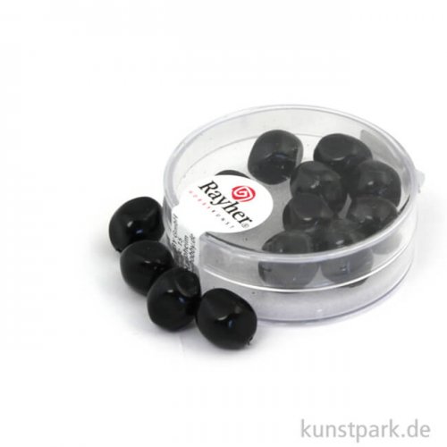 Renaissance-Perle - 9 mm - 13 Stück Schwarz