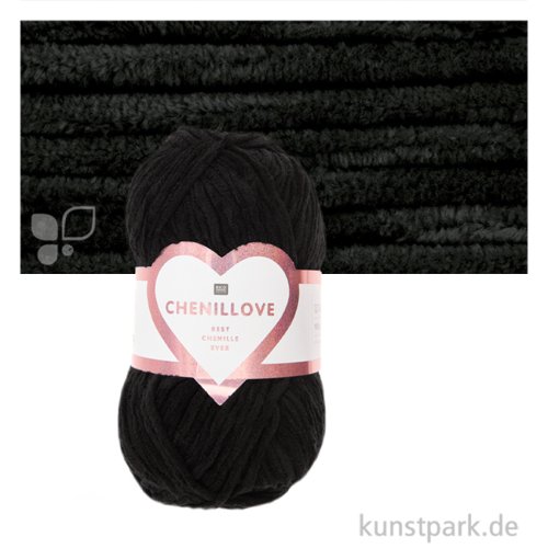 Rico Garn - Creative Chenillove, 100g, 110m Farbe | Schwarz
