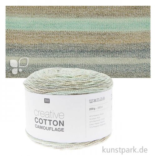 Rico Garn - Creative Cotton Camouflage, 200g, 580m Farbe | Misty Forest