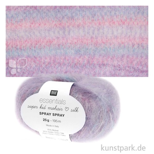 Rico Garn - Essentials Super Kid Mohair Loves Silk Spray, 25g, 195m Farbe | Icecream