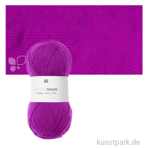 Rico Sockenwolle - Socks Neon 4-fädig, 100g, 400m Farbe | Lila