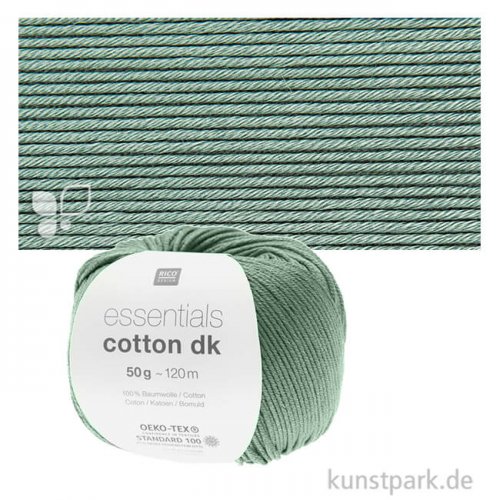 Rico Wolle - Essentials Cotton dk, 100% Baumwolle, 50g, 120m Farbe | Salbei