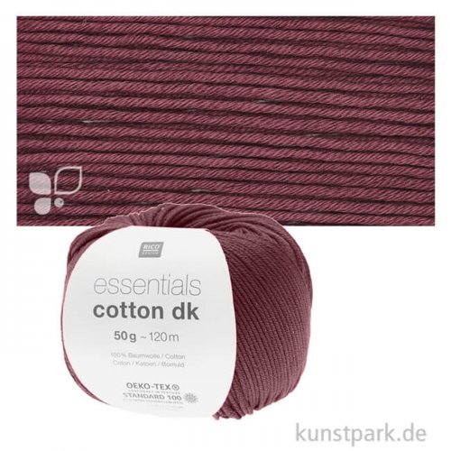 Rico Wolle - Essentials Cotton dk, 100% Baumwolle, 50g, 120m Farbe | Weinrot