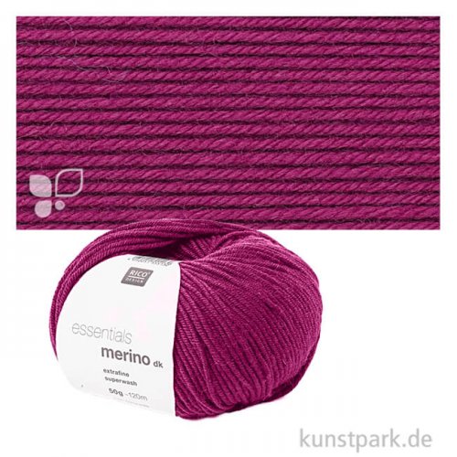 Rico Wolle - Essentials Merino dk, 100% Wolle, 50g, 120m Farbe | Beere