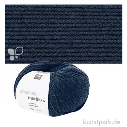 Rico Wolle - Essentials Merino dk, 100% Wolle, 50g, 120m Farbe | Navy