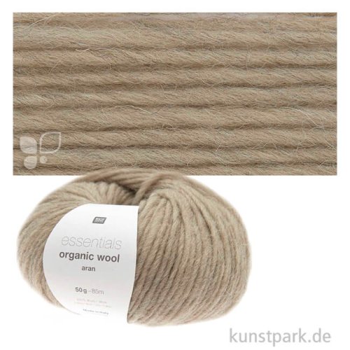 Rico Wolle - Essentials Organic, 100% Wool, aran, 50g, 85m Farbe | Beige