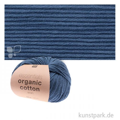 Rico Wolle - Essentials Organic Cotton aran, 100% Baumwolle, 50g, 90m Farbe | Marine