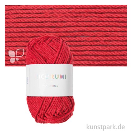 Ricorumi Garn für Amigurumi, dk, 100% Baumwolle, 25g Farbe | Rot
