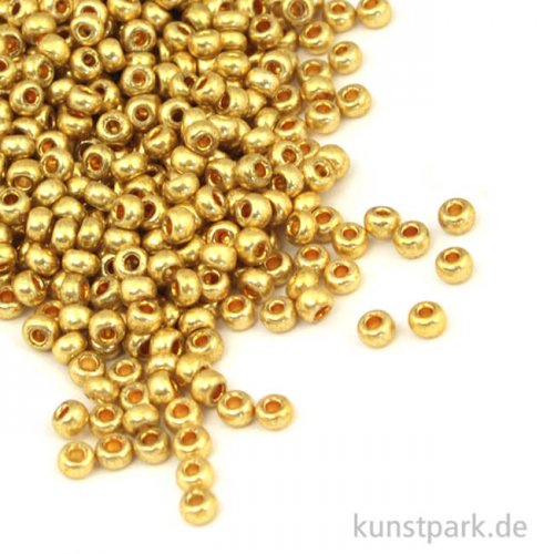Rocailles Perlmutt Gold - 2,6 mm, 17g Dose