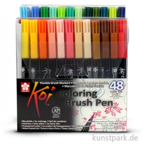 Sakura Koi Coloring Brush Pen Set - 48 verschiedene Farben