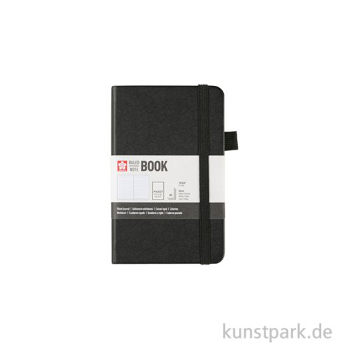 Sakura Notizbuch, Liniert, Schwarz 9 x 14 cm