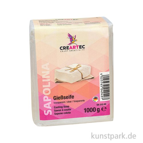 Sapolina - Gießseife zum Seifengießen, transparent 1 kg Block
