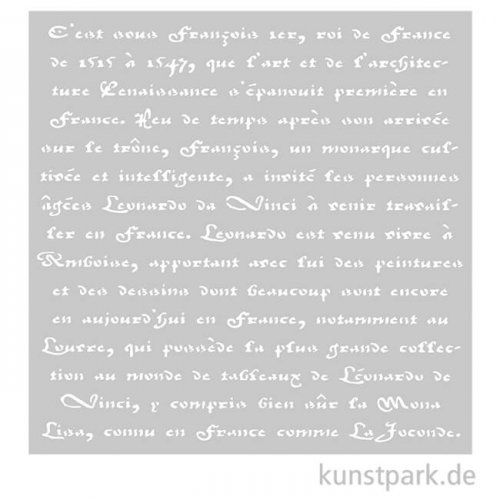 Schablone 30,5x30,5 cm - Französische Schrift