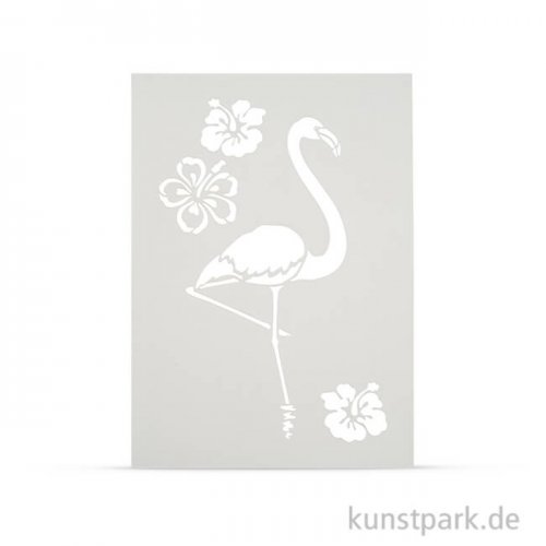 Schablone DIN A4 - Flamingo und Blume