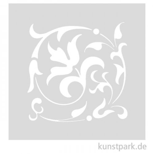 Schablone - Floraler Schnörkel, Größe 110x110 mm