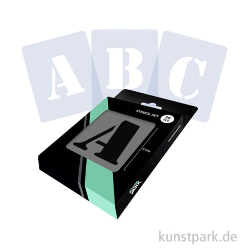 Schablonen - Alphabet Set mit 26 Großbuchstaben, Höhe je 5 cm, Serif