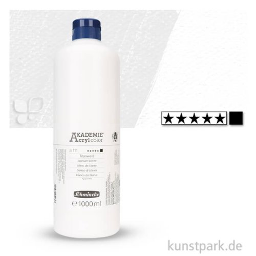 Schmincke AKADEMIE Acrylfarben 1000 ml Flasche | Titanweiß