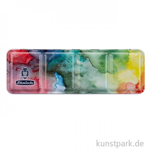 Schmincke AKADEMIE Aquarellkasten, 24 x 1/2 Näpfe, Rainbow Edition