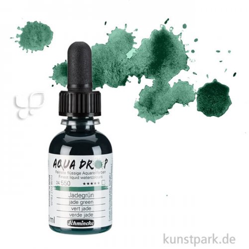 Schmincke AQUA Drop - flüssige Aquarellfarbe, 30 ml Einzelfarbe | Jadegrün