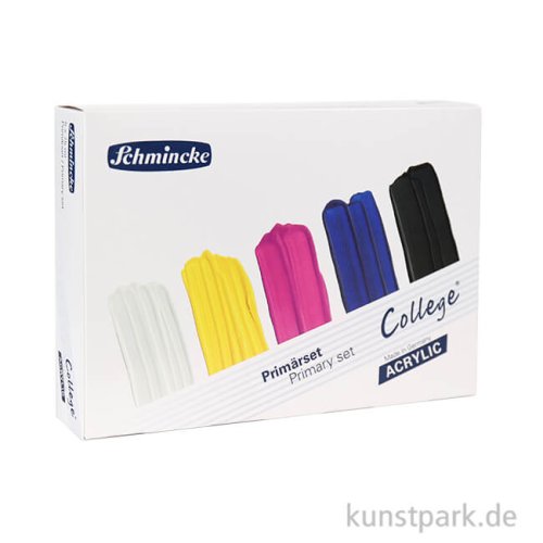 Schmincke COLLEGE Acrylfarben Set, Primärfarben, 5 x 75 ml