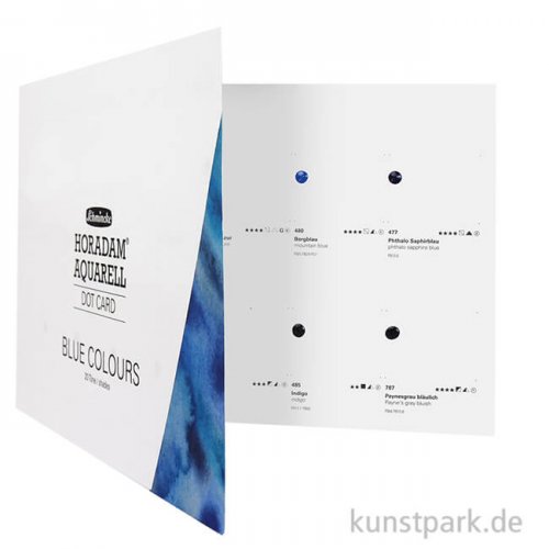 Schmincke HORADAM Aquarell Dot Card - Farbkarte, 24 Blue Colours
