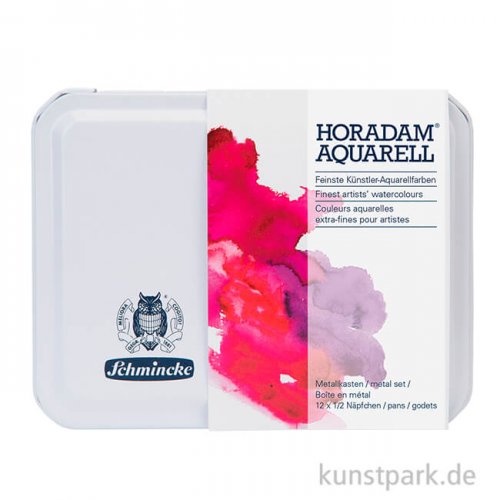 Schmincke HORADAM Aquarell Metallkasten Weiß, 12 x 1/2 Näpfchen