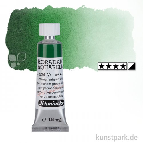Schmincke HORADAM Aquarellfarben Tube 15 ml | 534 Permanentgrün oliv