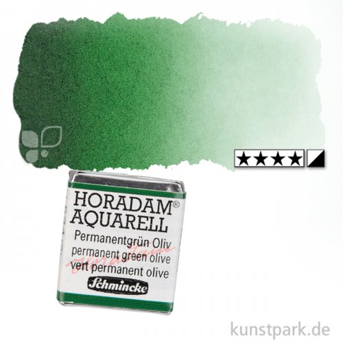 Schmincke HORADAM Aquarellfarben 1/2 Napf | 534 Permanentgrün oliv