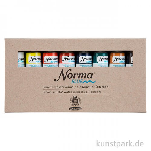 Schmincke NORMA Blue - wasservermalbare Ölfarben, Kartonset, 8 x 35 ml