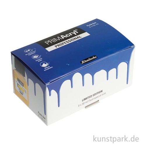 Schmincke PRIMAcryl Fluid Starter Set, Flüssige Acrylfarben, 8 x 50 ml