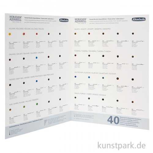 Schmincke Supergranulierend - Dot Card 40 Farbtöne - Horadam Farbkarte