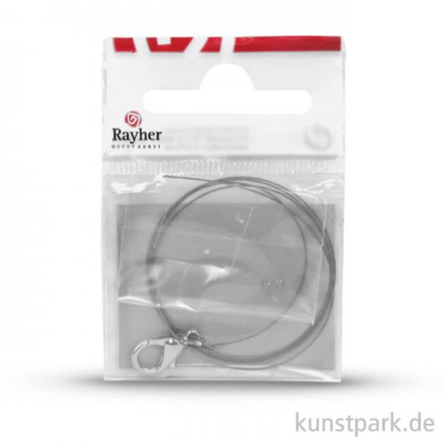 Schmuckdraht-Collier mit Zubehör - 50 cm Länge Platin