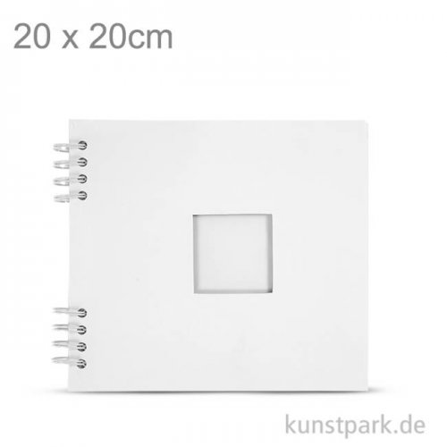 Scrapbook-Album weiß, spiralgebunden, 20 Blatt, 250 g 20 x 20 cm