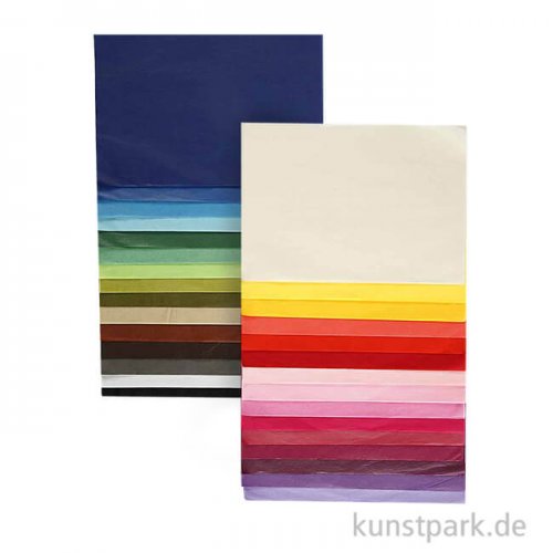 Seiden-Papier, 300 Blatt, 14g, DIN A4, 30 Farben sortiert