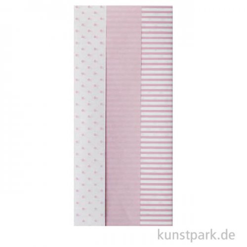 Seidenpapier, 50x70 cm, 6 Blatt - Rosa Mix