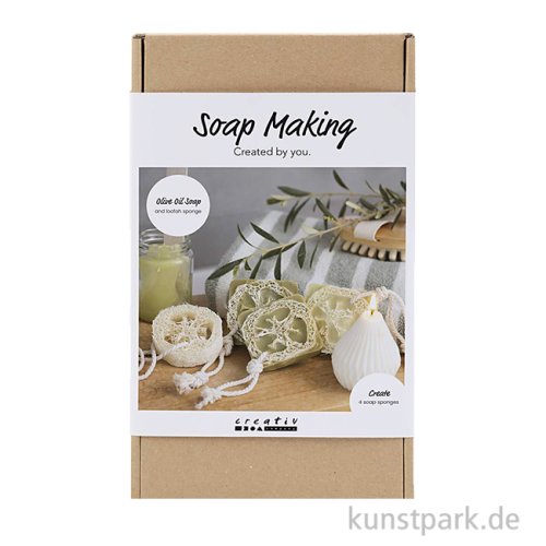 Seifengießen Set - Luffa, Peeling, Olivgrün