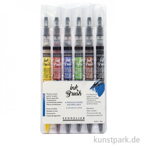 Sennelier Ink Brush Pen Trendy Colours Set mit 6 Stiften