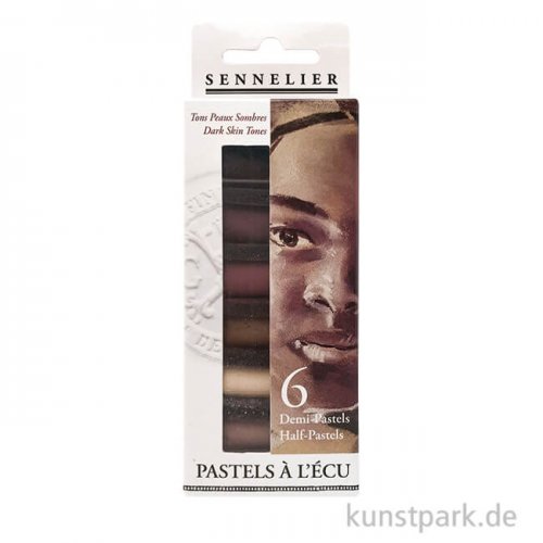 Sennelier Softpastell ECU - 6 x 1/2 Stifte, dunkle Hauttöne