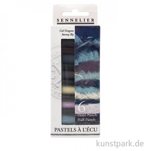 Sennelier Softpastell ECU - 6 x 1/2 Stifte, stürmischer Himmel