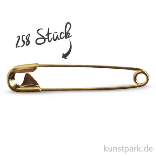 Sicherheitsnadeln 19 mm, 258 Stück Gold