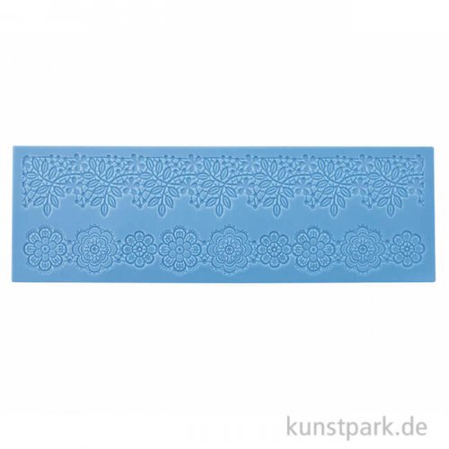 Silikon Dekormatte - Blüten & Blätter Bordüren, 400 x 127 mm