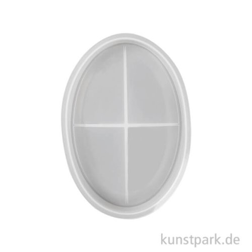 Silikon Gießform - Seifenschale Oval, 12,3 x 8,3 x 1,8 cm