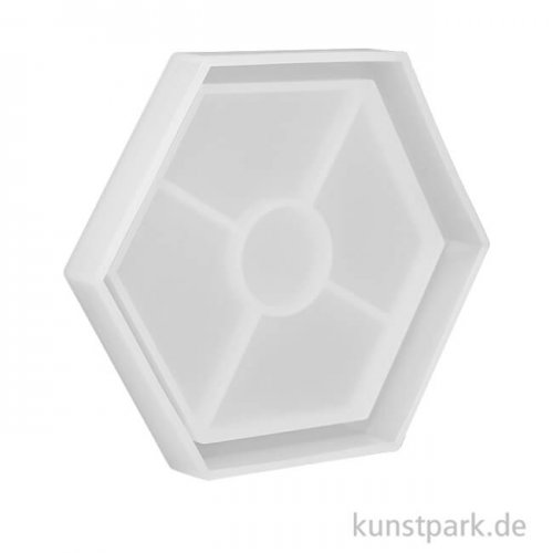 Silikon Gießform - Untersetzer Hexagon, 11,5 x 10,5 x 1,5 cm