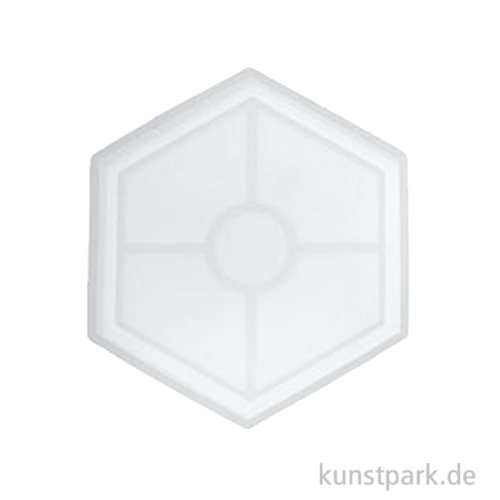 Silikon Gießform Untersetzer sechseckig, ø 10-11,5 cm, Höhe 1,3 cm