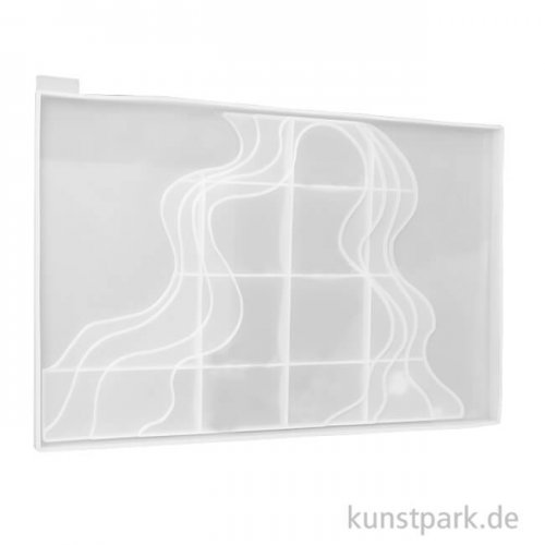 Silikon Gießform - Untersetzer XL Ocean 3D, 37,5 x 24,6 x 1,3 cm