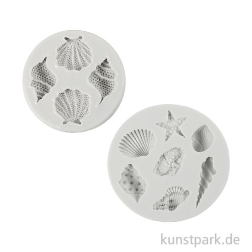 Silikonformen, Seestern, Schneckenmuschel, Muscheln, 2 Stück