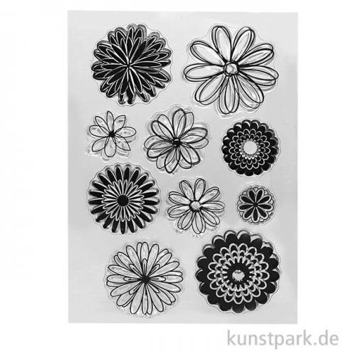Silikonstempel - Blüten, 11 x 15,5 cm