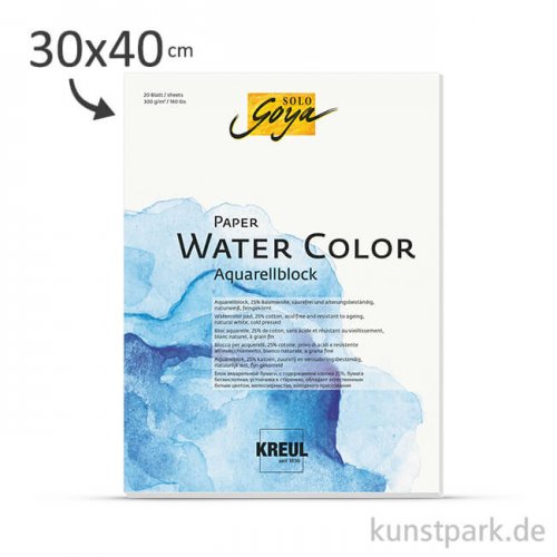 Solo Goya Paper Water Color, 20 Blatt, 300 g 30 x 40 cm