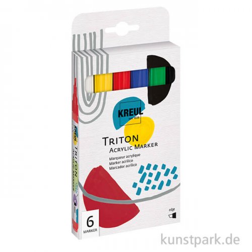 Kreul TRITON Acrylic Marker - Basic Set 6x4 mm